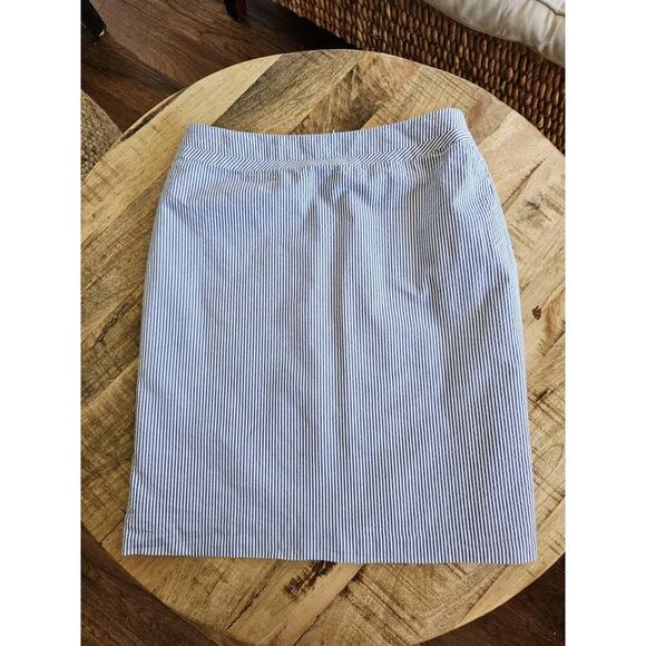 Tahari Women's Seersucker Striped Blazer & Skirt Set Size 4P Career Coastal - Picture 11 of 16